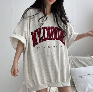 Women Summer Korean Loose Fashion Large Size Cotton O-neck 3/4 Sleeve T-Shirt Women Clothes Casual Appear Thin Trend Top Tee