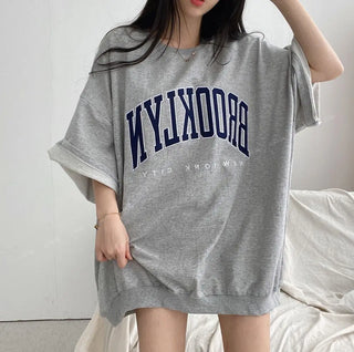 Women Summer Korean Loose Fashion Large Size Cotton O-neck 3/4 Sleeve T-Shirt Women Clothes Casual Appear Thin Trend Top Tee
